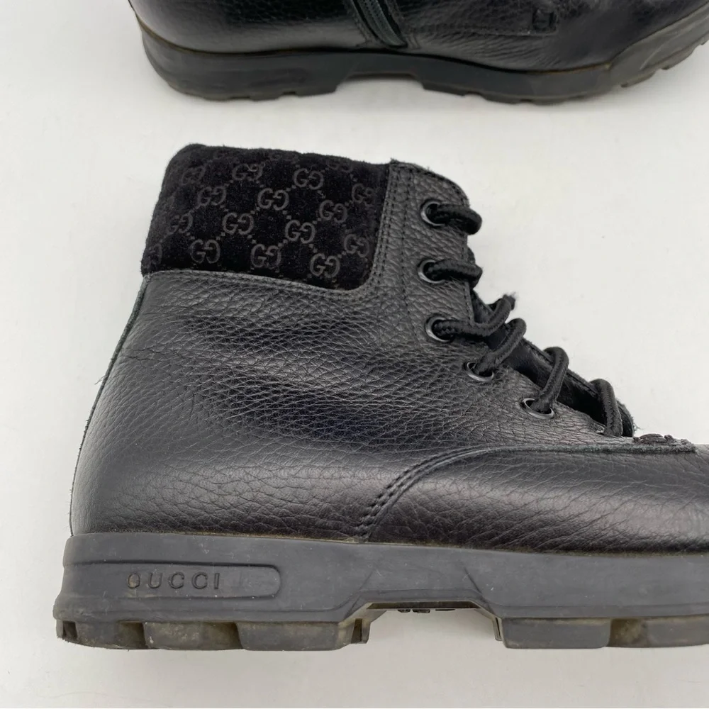 Gucci‎ Kids Black Lace Up Boots Size 32